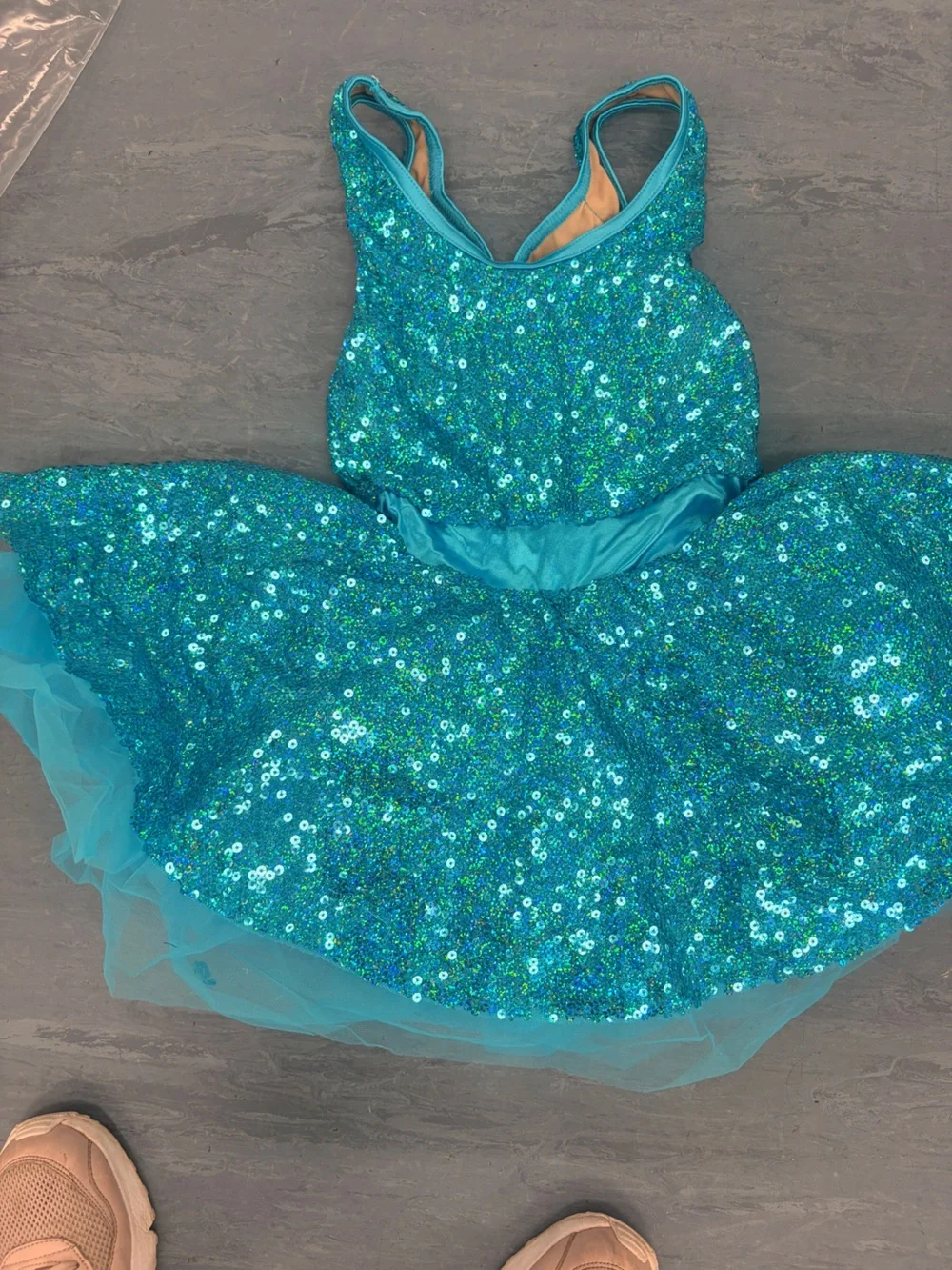 Weissman Teal Sequin Dance Costume